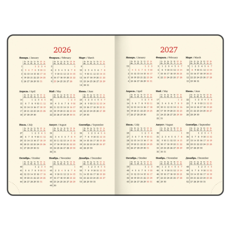 Нарушена упаковка! <795085> Ежедневник датированный 2026 А5 138x213 мм, BRAUBERG "Iguana", под кожу, коричневый, 117057