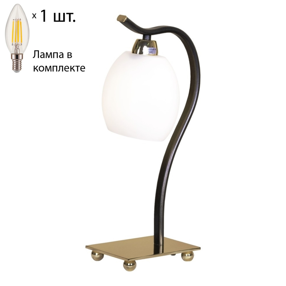 Настольная лампа с лампочкой Velante 269-304-01+Lamps E14 Свеча, цвет стекло 269-304-01+Lamps E14 Свеча - фото 1
