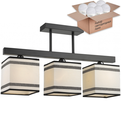 Потолочная люстра с лампочками Velante 283-027-03+Lamps E27 P45 