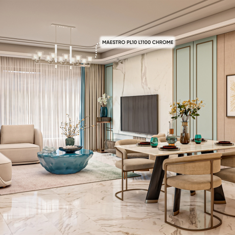 Подвесная люстра Crystal Lux Maestro SP-PL10 L1100 Chrome 