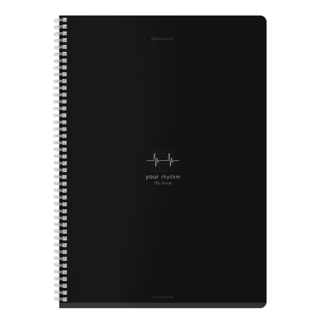 Нарушена упаковка!  <797150> Тетрадь А4, 96 л., BRAUBERG, гребень, клетка, матовая ламинация, "Ритм" (микс в спайке), 405321