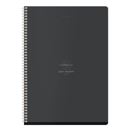 Нарушена упаковка!  <797150> Тетрадь А4, 96 л., BRAUBERG, гребень, клетка, матовая ламинация, "Ритм" (микс в спайке), 405321