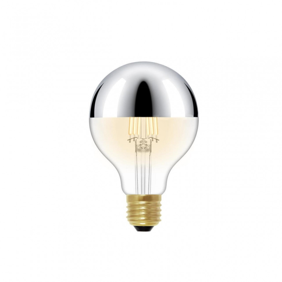 Ретро лампа E27 6W 2700К (теплый) Loft it Edison Bulb G80LED Chrome, цвет желтый