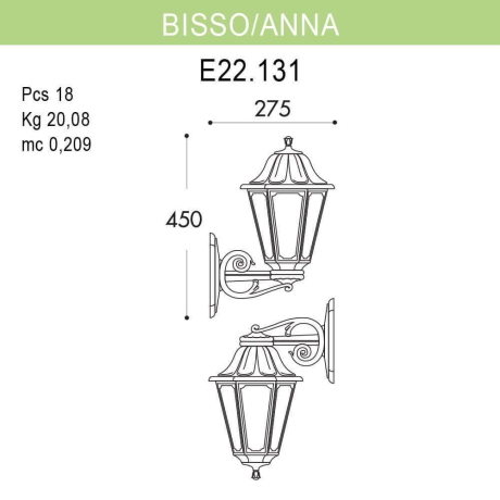 Светильник на штанге Fumagalli Anna E22.131.000.WYF1R