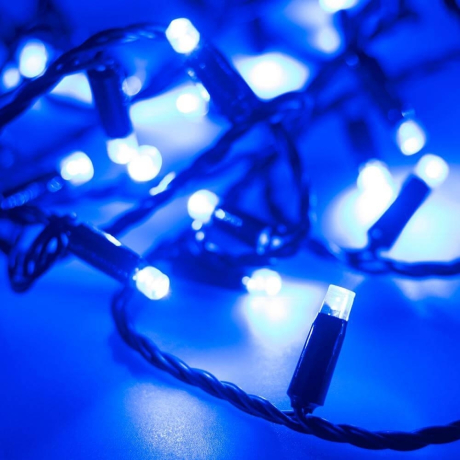 10м. Уличная гирлянда нить синий свет Ardecoled 230V ARD-String--10000-Black-100Led-Std Blue (424227)