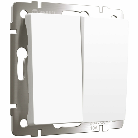 Выключатель проходной двухклавишный Werkel белый матовый W1122061