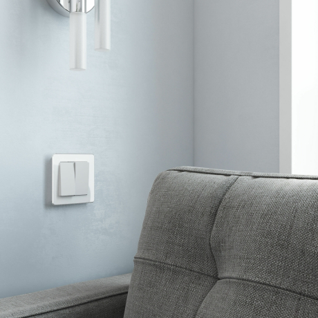 Выключатель проходной двухклавишный Werkel белый матовый W1122061