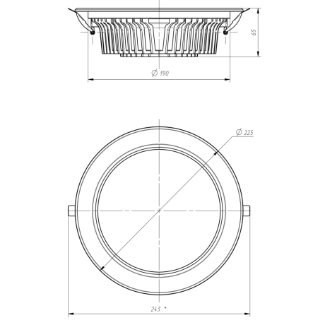 Промышленный встраиваемый светильник Downlight Эра -90-30K-W35 (383323)