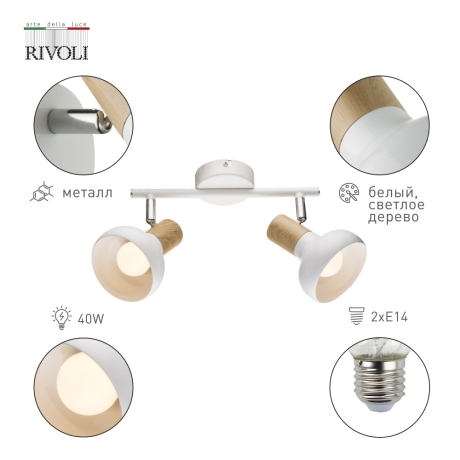 Светильник спот с Led лампочками в комплекте Rivoli Б0054686+Lamps 