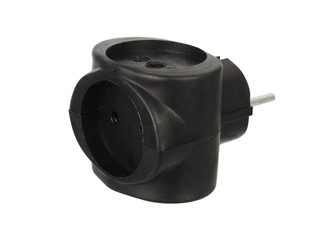 190432l черный куб  (тройник, разветвитель РВ-041, 16А)