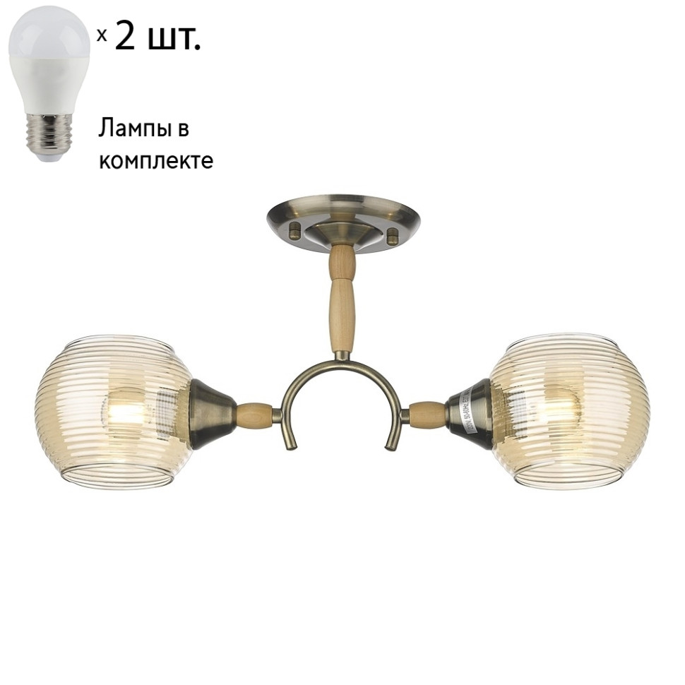 Потолочный светильник с лампочками Velante 214-507-02+Lamps E27 P45, цвет стекло 214-507-02+Lamps E27 P45 - фото 1