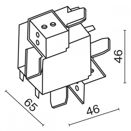 Коннектор L-образный для магнитного шинопровода Maytoni Technicall Radity TRA084CT-12B 