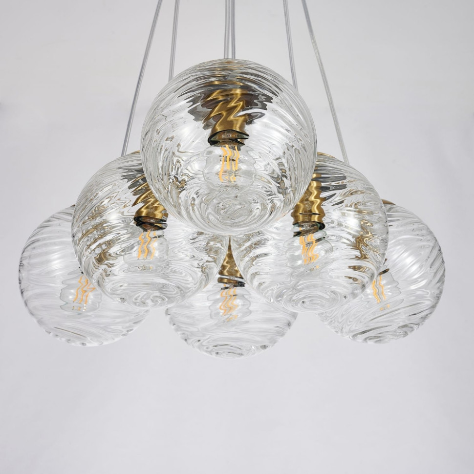 Подвесная люстра Elica Favourite  с лампочками 4056-6P+Lamps E14 P45, цвет латунь 4056-6P+Lamps E14 P45 - фото 3
