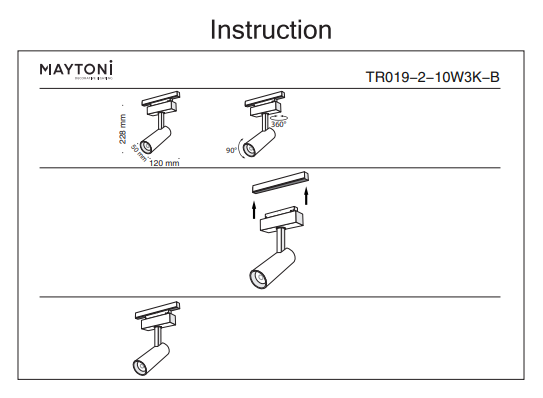 Светильник на штанге Maytoni Technical Focus LED TR019-2-10W3K-B 