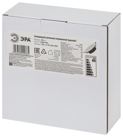 Промышленный встраиваемый светильник Downlight Эра -90-40K-W20 (383324)