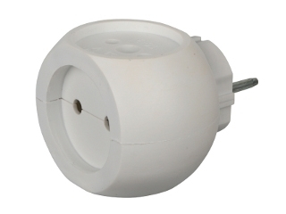 190433 белый куб  (тройник, разветвитель РВ-041, 16А)