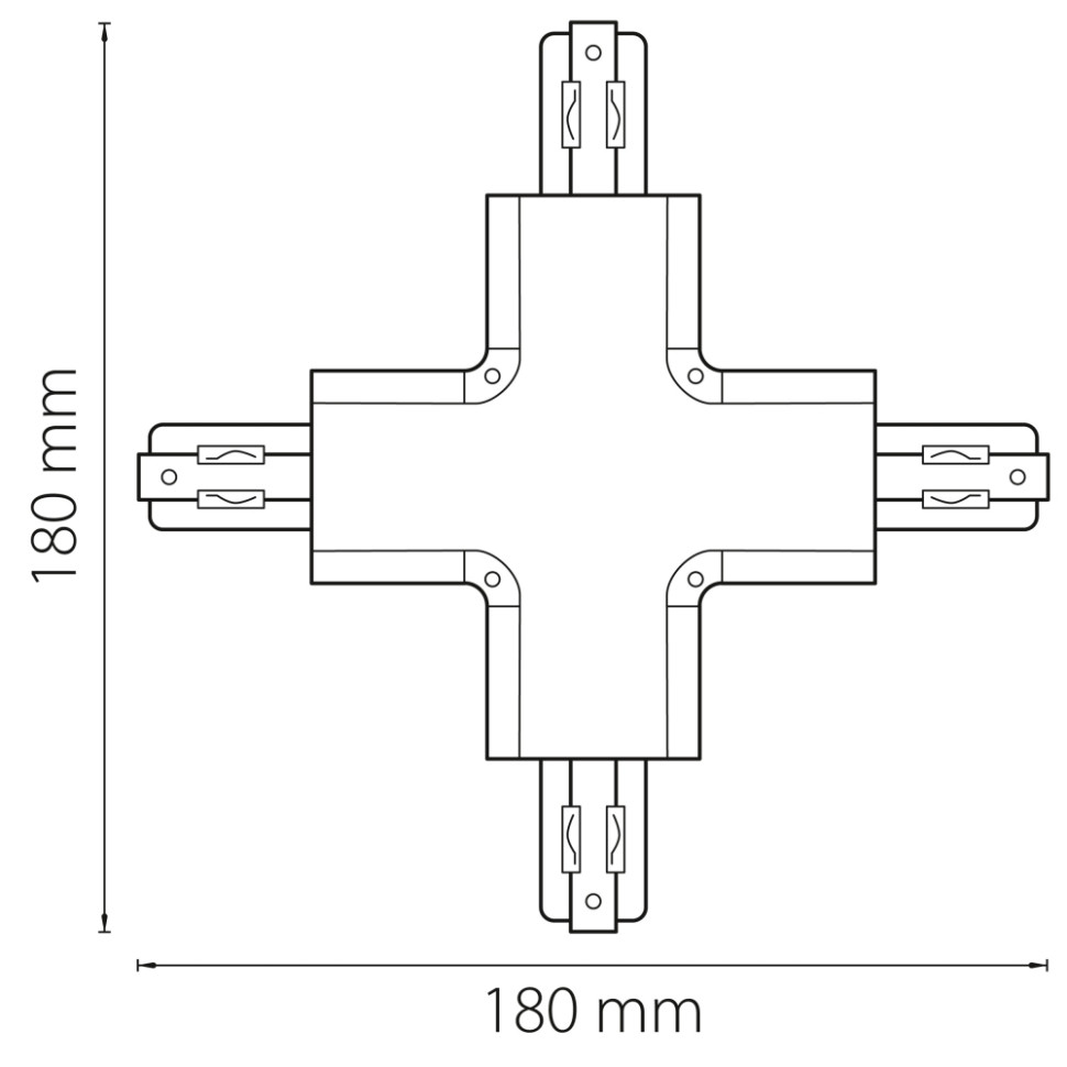 Трехфазный X-образный соединитель для шинопровода Barra Lightstar 504149, цвет серый - фото 3
