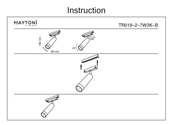 Светильник на штанге Maytoni Technical Focus LED TR019-2-7W3K-B 
