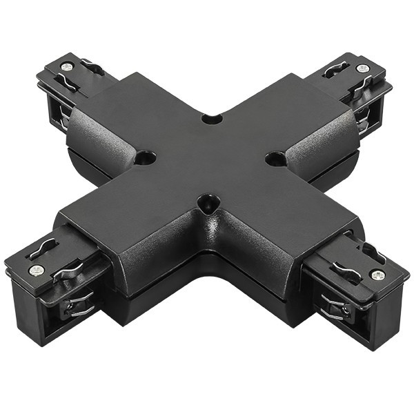 Трехфазный X-образный соединитель для шинопровода Barra Lightstar 504147, цвет черный - фото 2