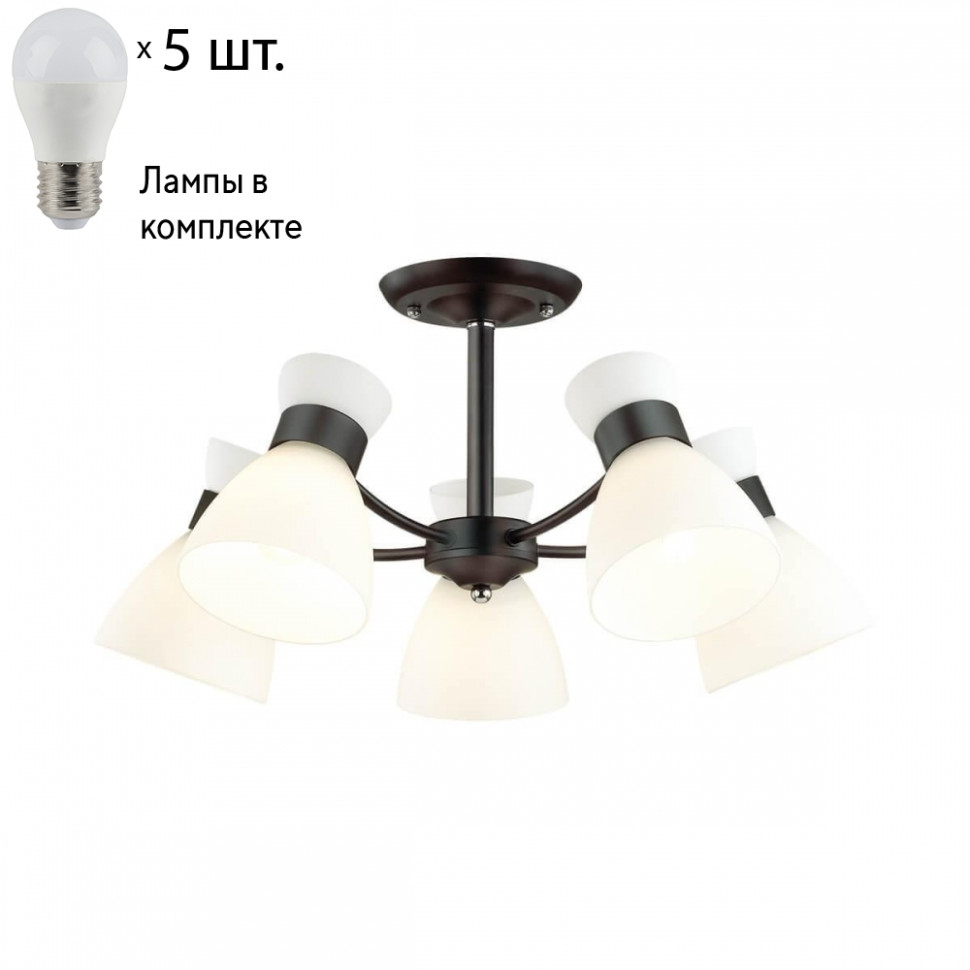 Люстра потолочная Lumion Wilma с лампочками 4534/5C+Lamps E27 P45 потолочная светодиодная люстра lumion gabriella 3645 60cl