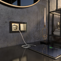 Выключатель двухклавишный проходной (шампань рифленый) Werkel W1122010