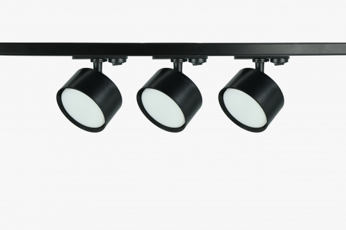 Трековый светильник однофазный ЭРА  набор из 3х шт. под лампу GX53, шинопровод 80 см. Черный. (767517)