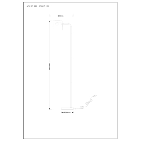 Торшер Arte Lamp Sebastian A7051PN-1BK 