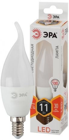 Лампа светодиодная ЭРА E14 11W 2700K матовая LED BXS-11W-827-E14 Б0032992 