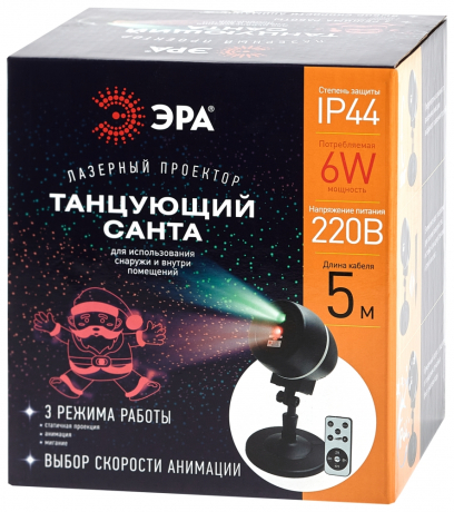 Лазерный светильник-проектор ЭРА танцующий Санта ENIOP-06 259727