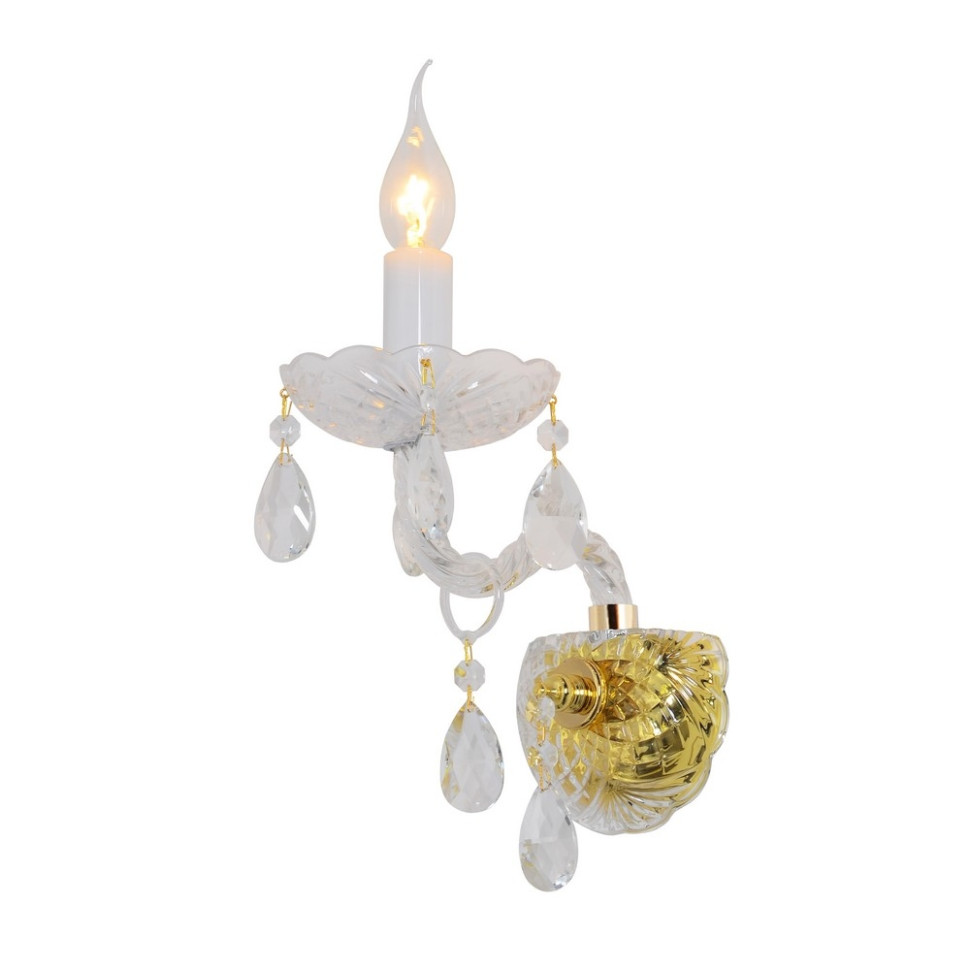 Бра с лампочкой Omnilux OML-89001-01+Lamps, цвет золото+прозрачный OML-89001-01+Lamps - фото 1