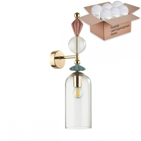 Бра с лампочкой Odeon Light Bizet 4855/1WA+Lamps E14 P45 