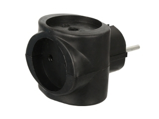 190435 черный шар  (тройник, разветвитель РВ-043, 16А)