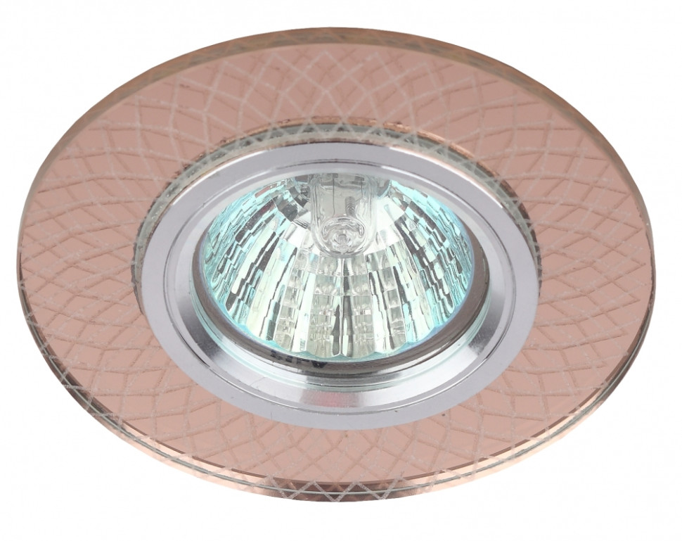 Точечный встраиваемый светильник cо светодиодной подсветкой ЭРА DK LD43 TEA 3D Б0037352, цвет хром - фото 1