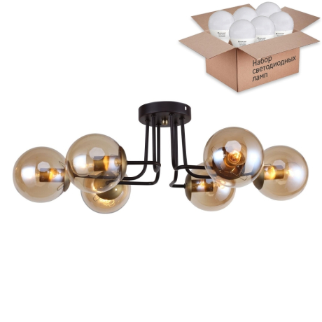 Потолочная люстра F-Promo Modestus с лампочками 2344-6U+Lamps E14 P45 