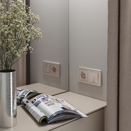 Выключатель двухклавишный (шампань рифленый) Werkel 90701