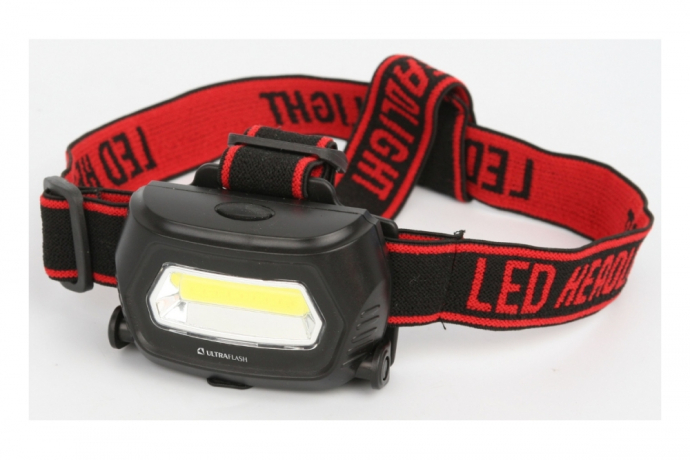 Светодиодный налобный фонарь 3 Вт, дистанция освещения-до 30 метров, 3 режима работы Ultraflash 5359 5359 248533