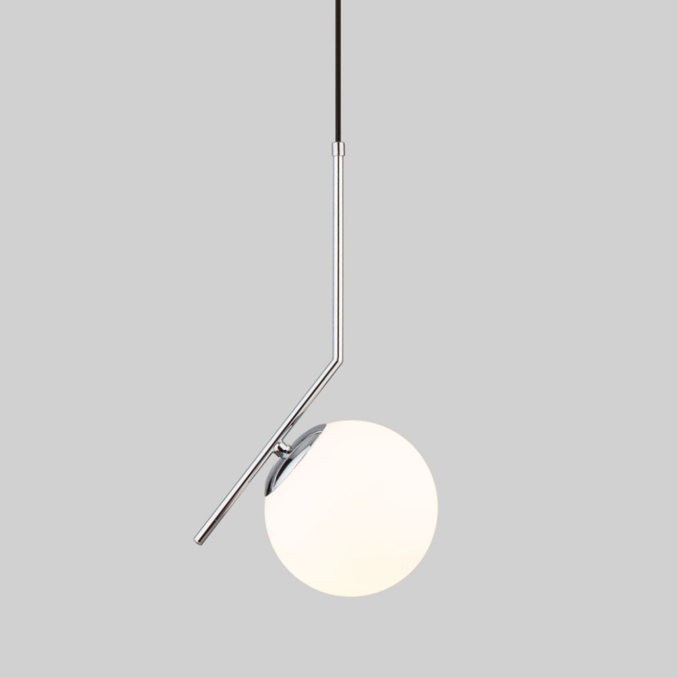 50159/1 хром хром Подвесной светильник с длинным тросом Eurosvet Frost Long, цвет белый 50159/1 хром - фото 1