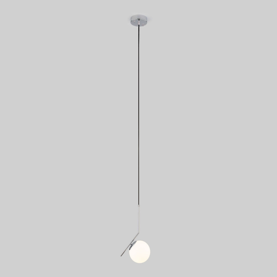 50159/1 хром хром Подвесной светильник с длинным тросом Eurosvet Frost Long, цвет белый 50159/1 хром - фото 3