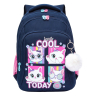 Нарушена упаковка!  <796747> Рюкзак GRIZZLY школьный, анатомическая спинка, 3 отделения, для девочек, "COOL 2DAY", 40х27х20 см, RG-561-1/3 (274183)