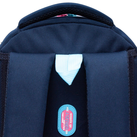 Нарушена упаковка!  <796747> Рюкзак GRIZZLY школьный, анатомическая спинка, 3 отделения, для девочек, "COOL 2DAY", 40х27х20 см, RG-561-1/3 (274183)