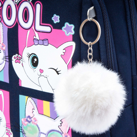 Нарушена упаковка!  <796747> Рюкзак GRIZZLY школьный, анатомическая спинка, 3 отделения, для девочек, "COOL 2DAY", 40х27х20 см, RG-561-1/3 (274183)