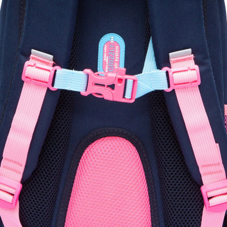 Нарушена упаковка!  <796747> Рюкзак GRIZZLY школьный, анатомическая спинка, 3 отделения, для девочек, "COOL 2DAY", 40х27х20 см, RG-561-1/3 (274183)