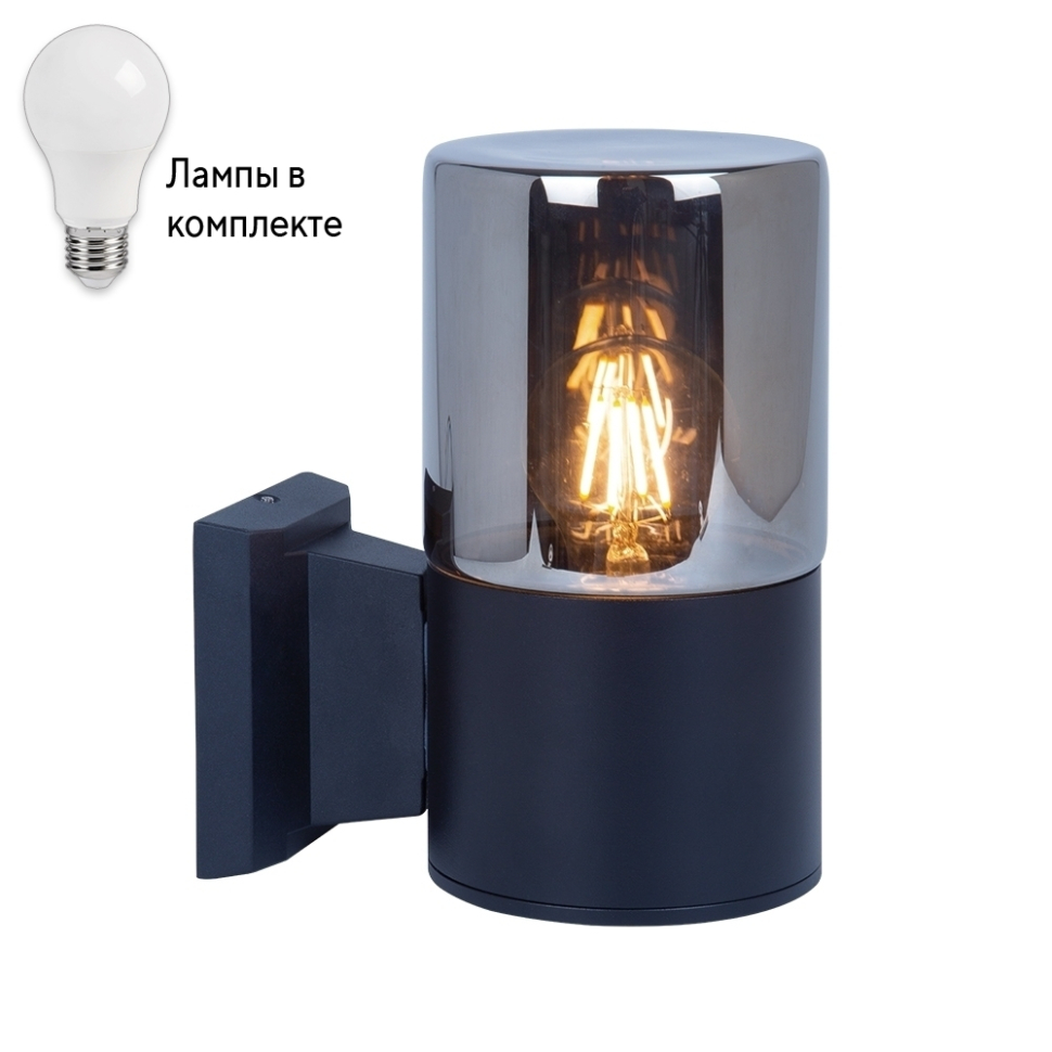 Уличный настенный светильник с лампочкой Arte lamp A6218AL-1BKLamps 2590₽