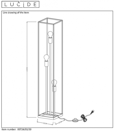 Торшер Lucide Ruben 00724/03/30 