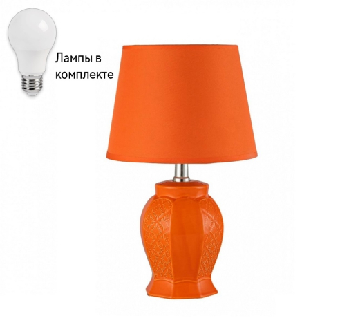Настольная лампа с абажуром и с лампочкой Arti Lampadari Gadoni E 4.1.T4 O+Lamps 