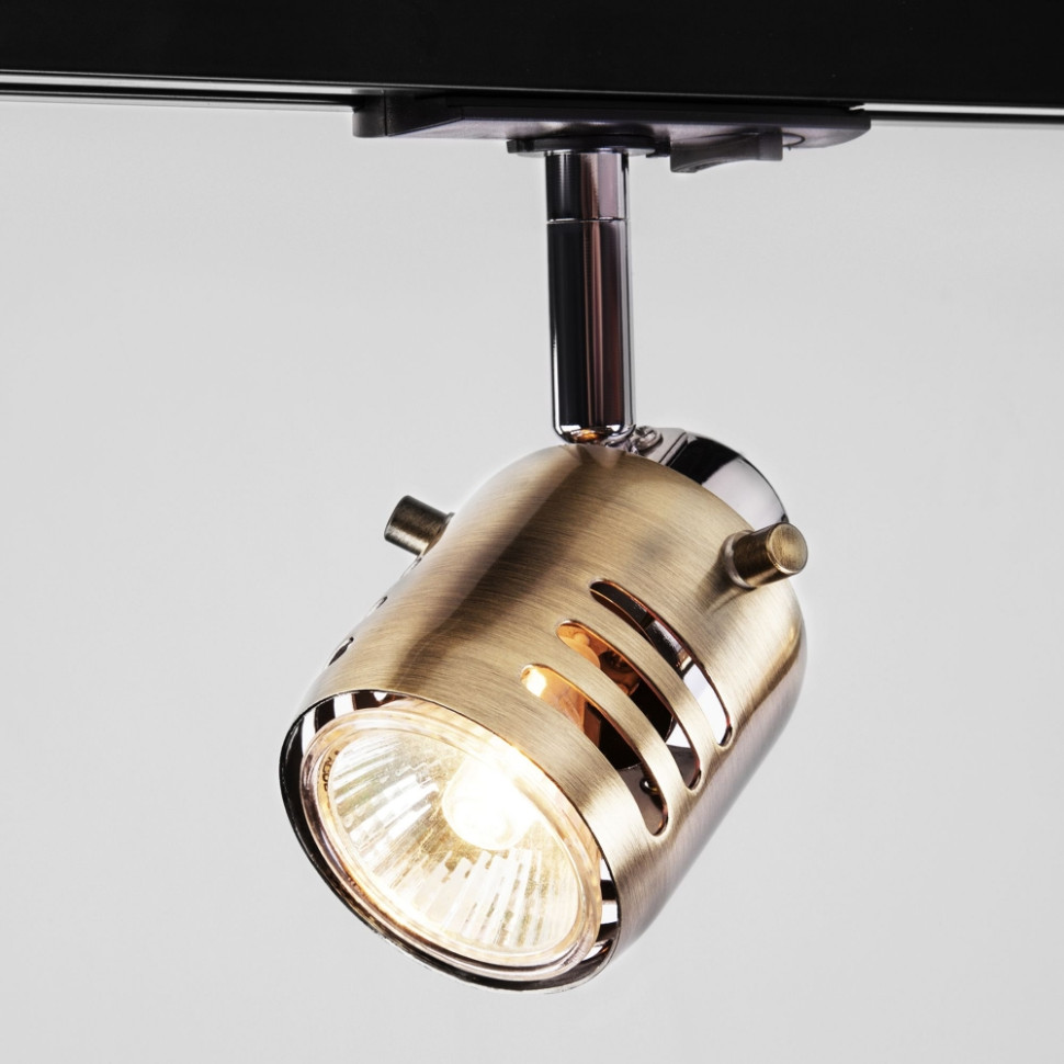Однофазный светильник для трека Leonardo Eurosvet 20076/1 хром/античная бронза (a043556)