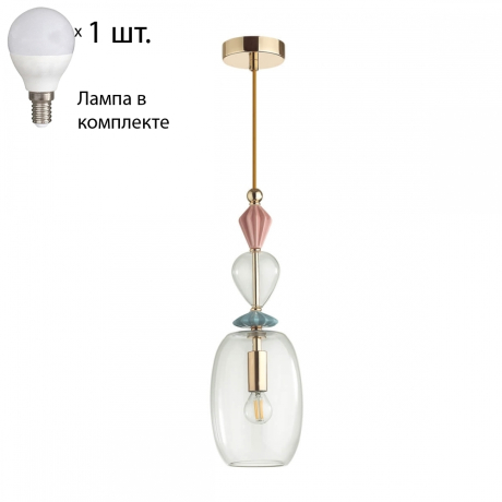 Подвесной светильник с лампочкой Odeon Light Bizet 4855/1B+Lamps E14 P45 