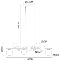 Нарушена упаковка!  <618750> Подвесная люстра Arte Lamp Gemini A2243SP-9PB