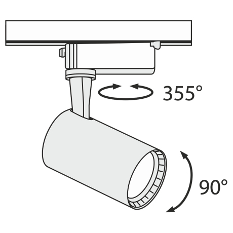 Однофазный LED светильник 6W 3000К для трека Maytoni Track TR003-1-6W3K-B