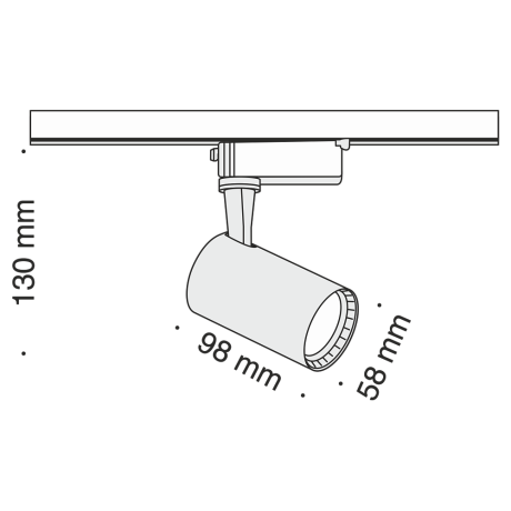 Однофазный LED светильник 6W 3000К для трека Maytoni Track TR003-1-6W3K-B